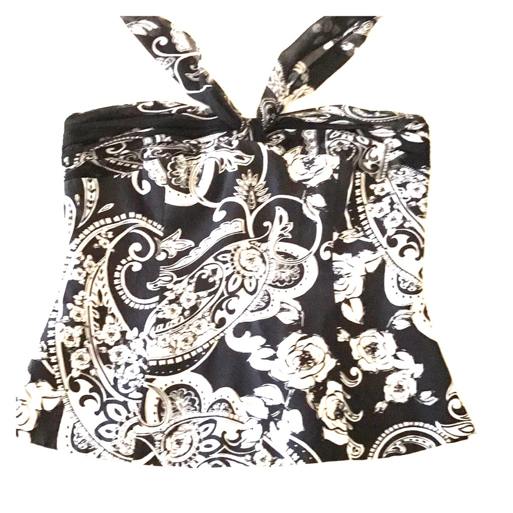 White House Black Market strapless silk top